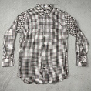 Peter Millar Shirt Mens Medium Multicolor Plaid Long Sleeve Button Down Casual